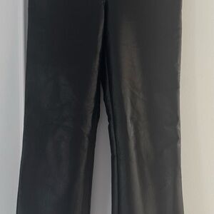 Melina Wilfred Black Leather-Style Pants - Short length